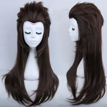Sallyface Larry 70cm Long Slicked-back Brown Mixed Heat Resistant Hair Cosplay Costume Wig + Track + Wig Cap 2024 - buy cheap