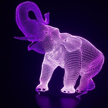 Amazing 3D Illusion LED Table Lamp Night Light with Animal Elephant Shape Touch 7 Colors Change Effect Drop Shipping Home Decor 2024 - buy cheap