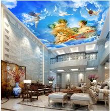 Papel tapiz de techo 3d, mural de Foto personalizado, Ángel europeo, diosa del amor, sala de estar, decoración del hogar, murales de pared 3d, papel tapiz 2024 - compra barato