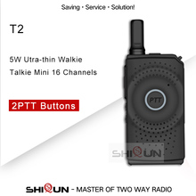 ShiQun-Mini walkie-talkie T2, Radio bidireccional, 5W, 16 canales, UHF, 400-470Mhz, actualización de WLN, KD-C1, Baofeng T1, UHF 2024 - compra barato