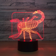 Scorpion Usb Creative Bedside 3d Night Lamp Decorative Christmas decorations gift for baby room lights Valentine's Day gift 2024 - buy cheap