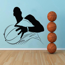 Basquete estrela decalque da parede michael jaordan adesivos de vinil decoração para casa sala das crianças esportes decoração da parede para o quarto dos meninos 621 2024 - compre barato