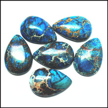 Gotas de agua de jasperr azul Natural, accesorios de joyería diy, bonitos, tamaño 24x15mm 20x30mm, 5 uds. 2024 - compra barato
