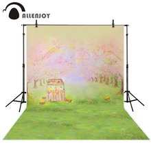 Allenjoy Photography background Forest Lawn Garden bokeh backdrops Rural kids girl spring fabric background 2024 - buy cheap