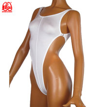 Glossy Lycra Bikini Combinasion Femme Sexy Black Bodysuits High Cut Thong Sukumizu Swimwear Bodysuit Lingerie One Piece Teddies 2024 - buy cheap