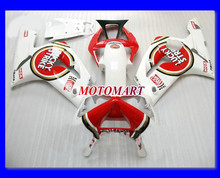 Kit de carenado para motocicleta KAWASAKI Ninja ZX6R 03 04 ZX6R 636 2003 2004, juego de carenados ABS rojo y blanco + regalos SQ56 2024 - compra barato