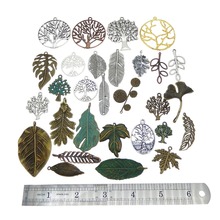 Graceange-abalorios Vintage de aleación para pulsera, abalorios en forma de árbol con hojas, mezcla de plantas para pulsera, joyería artesanal, 10 Uds. 2024 - compra barato