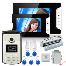 7"TFT Video Door Phone Intercom System With 2 Monitor 1 RFID HD Doorbell 1000TVL Camera +Electric Magnetic Door Lock 180KG 2024 - buy cheap