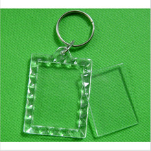 Llavero de acrílico transparente a la moda, anillo dividido con marco para Llavero, 10 unids/lote 2024 - compra barato