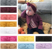 Newborn Baby Girls Bow Knot Elastic Headband Toddler Turban Hair Band Headwear Solid Headband 11 Colors 2024 - buy cheap