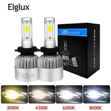 2Pcs Auto H4 LED H7 H11 H8 9006 HB4 H1 H3 HB3 S2 Car Headlight Bulbs 72W 8000LM High Low Beam Automobiles Lamp 6500K 12V 2024 - buy cheap