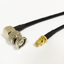 Conector fêmea para interruptor bnc, adaptador de ângulo reto rg58 100cm 40" 2024 - compre barato