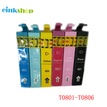 einkshop 4 Sets T0801 - T0806 Ink Cartridge For Epson P50 PX650 PX700 PX800 PX710 PX720 PX810 PX820 R265 R285 R360 RX560 RX585 2024 - buy cheap