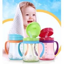 Botella de pajita para beber para niños pequeños, con mango, 330ml 2024 - compra barato