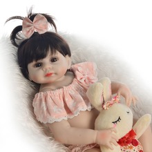 Boneca baby reborn totalmente de silicone, 48cm, brinquedos para chidren, presente para bebês meninas 2024 - compre barato