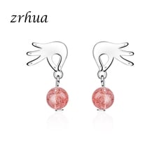 ZRHUA Top Grade Silver Color Earrings Crystal Hand Shape Dangle Earrings Ladies Jewelry for Women femme Wedding Banquet 2024 - buy cheap