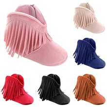 Newborn Baby Girls Shoes Infant Soft Soled Anti-slip Boots Booties Baby Boots Girl Boy Kids Solid Fringe First Walker Shoes 2024 - buy cheap