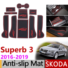 Противоскользящий коврик для ворот, резиновые коврики для Skoda Superb 3 MK3 2016-2019 B8 3V аксессуары наклейки 2016 2017 2018 2019 10 шт 2024 - купить недорого