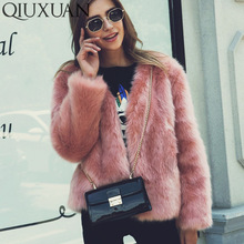 QIUXUAN Plus Size Coat Women Winter Fashion Casual Thick Warm Faux Fur Jacket Long Sleeve Slim V-Neck Faux Fox Fur Coat Outwear 2024 - buy cheap