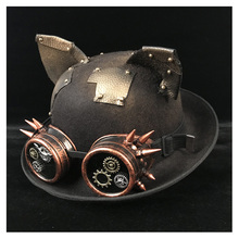 Sombrero con lazo Steampunk para hombre y mujer, sombrero Retro de Lolita con parche, gafas, sombrero de novio 2024 - compra barato