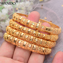 WANDO-pulseras de Color dorado para mujer, brazaletes africanos, joyería etíope, de Dubái, 4 unids/lote 2024 - compra barato