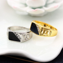 Youling Мода из панк стиль Декор ювелирные изделия полые мужские кольца золотого цвета камень кольца круглые кольца мужские горный хрусталь 2024 - купить недорого