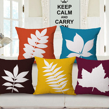 Decorative throw pillow case cover plant colorful leaf cushion cover for sofa home living room capa de almofadas 45x45cm 2024 - buy cheap