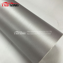 Good Metallic Silver Brushed aluminum Vinyl wrap Car wrapping Metallic brushed steel Wrap Film With Air Release 1.52*30M/Roll 2024 - buy cheap