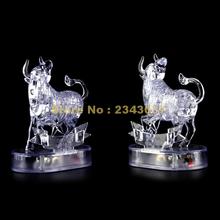 43 pçs constellation animal touro gado diy 3d flash luz cristal puzzle montar brinquedo jigsaw 2024 - compre barato