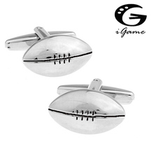 iGame Factory Price Retail Men Cufflinks Fashion Brass Material White Colour Rugby Design Cuff Links Free Shipping 2024 - buy cheap
