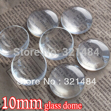 bulk 500piece/lot 10mm flatback round clear glass cabochon tray pendant cover glass dome tile seals 2024 - buy cheap
