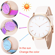 Модные Простые Женские часы Geneva, меняющие температуру, мужские часы, меняющие цвет, кварцевые наручные часы Relogio Feminino 2022 - купить недорого