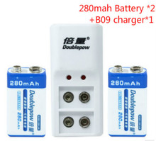 Batería Doublepow nueva DP-6F22 9V 280 mAh * 2 baterías multímetro micrófono batería + 9V B09 cargador * 1 2024 - compra barato