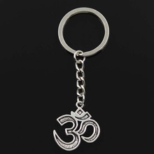 Llavero con colgantes de Yoga Om para hombre, 30x26mm, bricolaje, llavero con soporte de tarjeta, regalo de joyería 2024 - compra barato