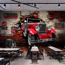 Papel tapiz autoadhesivo 3D estéreo Vintage clásico, murales de pared rotos de coche, restaurante, Hotel, decoración de pared, pegatina impermeable 2024 - compra barato