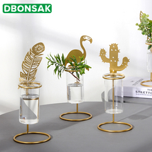Nordic Flamingo Vase Transparent Glass Test Tube Hydroponic Vase Living Room Flower Arrangement Table Decoration Flower Pot 2024 - buy cheap