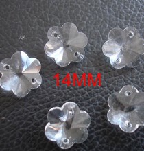 Cuentas de cristal transparente de alta calidad, 14mm, cuentas flor ciruela con 2 agujeros, Prisma de cristal 2024 - compra barato