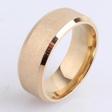 8mm gold color brushed 316L Stainless Steel finger rings for men wholesale 2024 - buy cheap