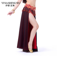 2018 Belly Dance Costume Skirt Performance Belly Dance 2-side Slits Skirt Sexy Women Oriental Belly Dance Skirt Professional 2024 - buy cheap