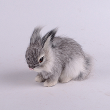 Simulation gray rabbit polyethylene&furs cat model funny gift about 13cmx7cmx10cm 2024 - buy cheap