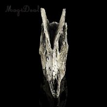 Realistic Dinosaur Skull Dilophosaurus Head Figurine Skeleton Aquarium Decor White 2024 - buy cheap