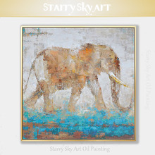 Artist Hand-painted High Quality Abstract Animal Elephant Oil Painting on Canvas Wildlife Elephant Oil Painting for Wall Decor 2024 - buy cheap