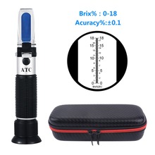 New 0-18%  Brix Refractometer For Brix Sugar  Beer Brix Refractometer with ATC Refractometer Optical Test Meter 2024 - buy cheap