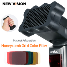 Speedlite Flash Rubber Honeycomb Grid + 7pcs Color Gels Filters for Canon Nikon Sony Godox Yongnuo Camera Flash Speedlite Light 2024 - buy cheap