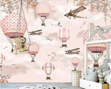 Beibehang Custom photo wallpaper Children's room decorative painting wall paper hot air balloon aircraft background 3d wallpaper 2024 - buy cheap