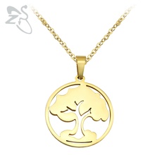 Vintage Fashion Hollow Tree Charm Female Necklaces & Pendant Stainless Steel Chain For Women 2017 Choker Necklaces Jewelry 2024 - buy cheap