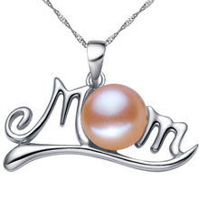 Hainon Love Mom Gift Necklace Silver Color Jewelry Gift For Mother MUM Letters Imitation Pearl Pendant Necklace 2024 - buy cheap