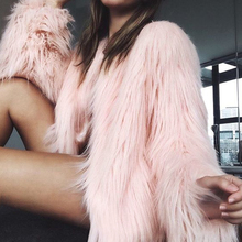 Plus Size Shaggy Faux Fur Coat Women Winter Warm Fluffy Collarless Long Sleeve Outwear Jacket Oversize Artificial Fur Coat 2020 2024 - buy cheap