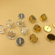 8/10/12/14mm 10pc Plated High Quality Stainless Iron Earring Studs Base Glass Cabochons Base Diy Earring Jewelry Finding (07142) 2024 - buy cheap