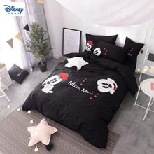 Black White Mickey Mouse Bedding Set King Size Comforters Egyptian Cotton Coverlets Queen Single Size Bed Sheets Adult Children 2024 - buy cheap